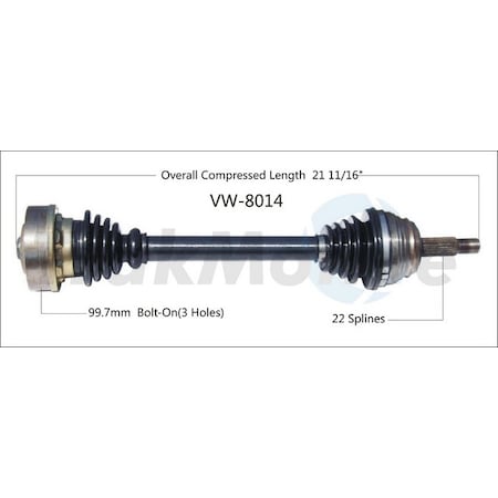 Surtrack Axle Cv Axle Shaft, Vw-8014 VW-8014